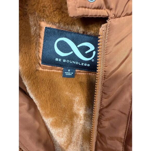 Be Boundless Rust Orange Faux Fur Hooded Puffer Coat | Size Small - Picture 5 of 5